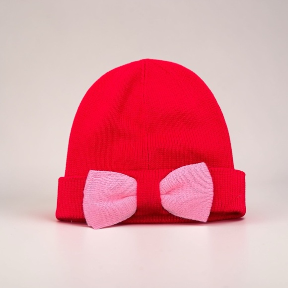 kate spade Accessories - NWT Kate Spade Pink Bow Knit Beanie Winter Hat